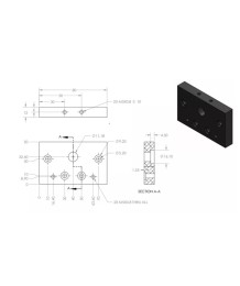 Fixing Support for 80x40 C Beam Aluminium Profile