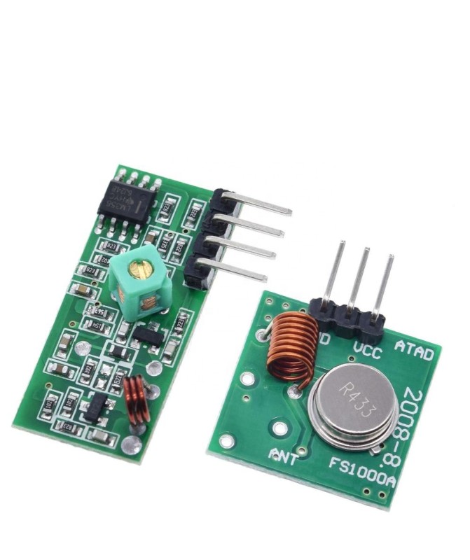 RF Transmitter Module + RF Receiver Module with 433 MHz Operating Frequency