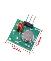 RF Transmitter Module + RF Receiver Module with 433 MHz Operating Frequency
