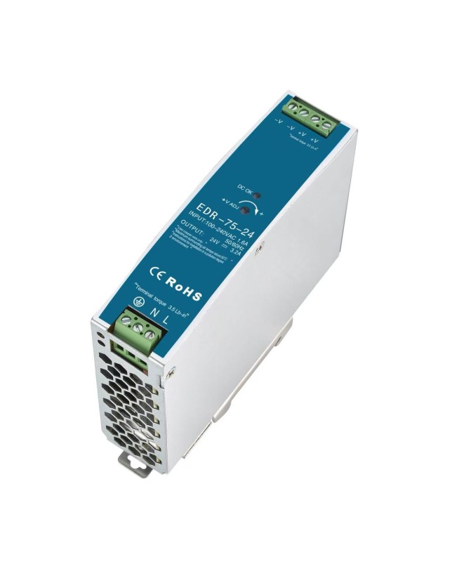 Импулсно захранване за DIN шина EDR-75-24, 75W, 24V, 3.2A