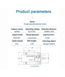 Photoelectric Sensor E3S-GS30P1 – PNP, U-type "channel", ~30 mm, DC 12–24V