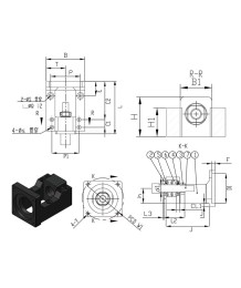 Integrated Mount for Nema 23 Motor and Ø16 Ball Screw - HM12-57
