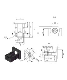 HM15-80, HM15-86, motor mount, NEMA 34 mount, ball screw bracket, C5 screw seat, C7 bearing seat, CNC motor holder, integrated m