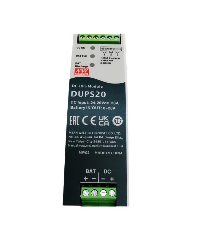 Mean Well DUPS20 24V 20A – DC-UPS module for DIN rail | Original