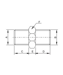 BW Pneumatic Fitting Double External Thread – Brass Connector