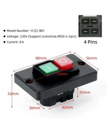Electromagnetic Button YCZ2-B01 – ON/OFF Switch 220V with Protection