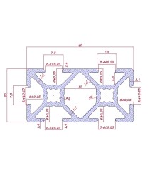 Structural Aluminium Profile 20x40 MILL FINISH